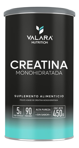 Valara Creatina Monohidratada De Alta Pureza Sin Sabor 450g