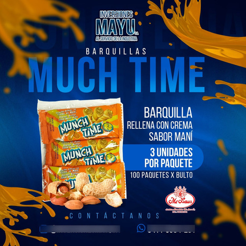 Barquilla Galleta Munch Time 3x3 60 Grs Mc Laws 10 Packs