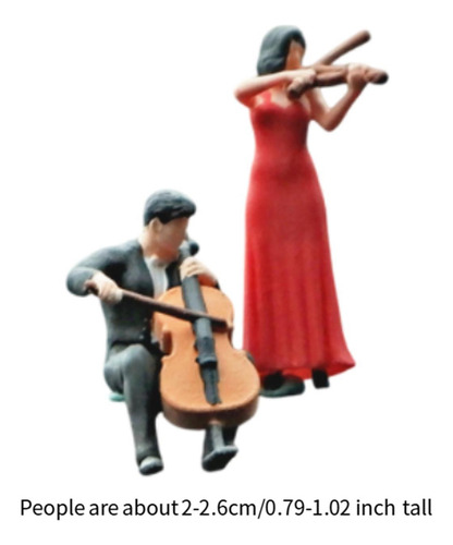 2 Figuras De Músico A Escala 1/64, Mini Figuras De