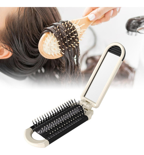 L Cepillo De Pelo Plegable Con Espejo, Minipeine Ligero Para