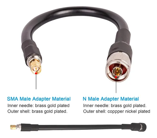 Cable Coaxial Xrds-rf N Macho A Sma Macho, 30 Cm, 50 Ohmios,