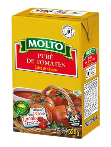 Pure De Tomates Molto Tb 520 G Bulto Por 12 Unidades