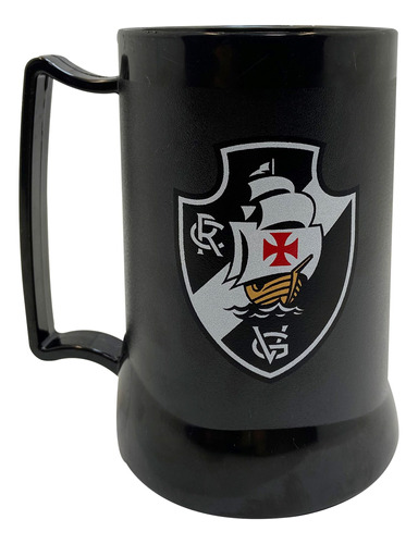 Caneca Chopp Gel Fume - Vasco - Toda Preta