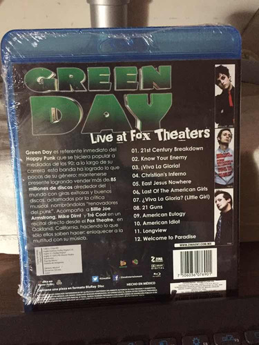 Imagen 2 de 2 de Green Day Live At Fox Theaters Blu-ray Nuevo Sellado + Meses