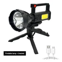 Comprar Linterna Recargable Faro Luz Led Caza Foco De Mano Pesca T6 Color De La Linterna Negro Color De La Luz Blanco