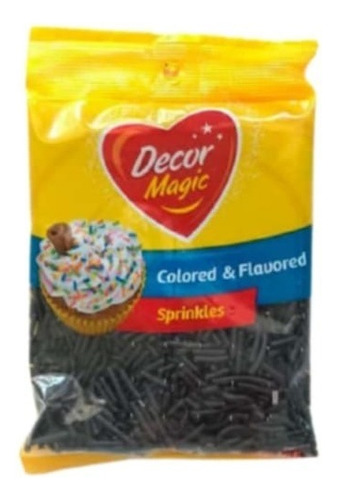 Grana Sticks Para Cupcakes Negro Decor X50g - Cotillón Waf