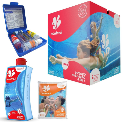 Tratamento Piscina Cristalina Com Kit Teste 3x1 Sulfato