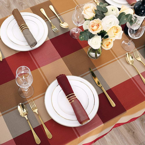 Mantel Rectangular Impermeable Estilo Cuadros (60x102)