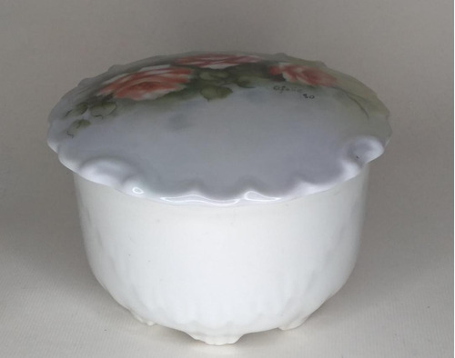 Cofre De Porcelana Limoges France Color Blanco Con Dibujo Ce