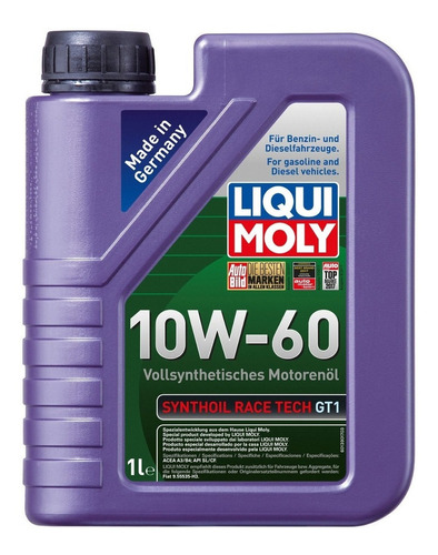 Aceite Liqui Moly Race Tech Gt1 10w60 Sintetico X 1 L