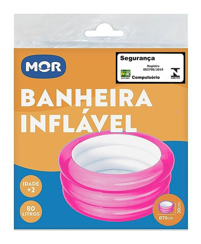 Piscina Banheira Circulo Redonda 80l Resistente Mor Rosa