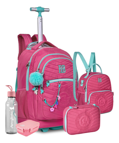 Kit Escolar Mochila Rodinha Rebecca Bonbon Original Meninas