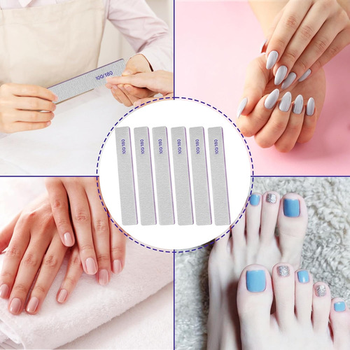 Lima De Uñas De Grano 100/180 (paquete De 6), Limas De Table