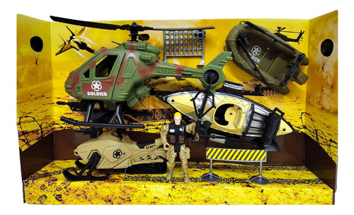 Playset Militar Figura C/vehiculos Soldier Combat ELG 54960