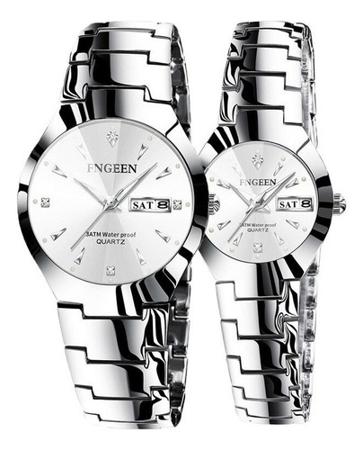 Reloj De Cuarzo For Hombre Mujer Pareja Regalo 2 Piezas