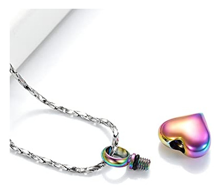 Collar De Urna De Cenizas En Forma De Corazón Con Mini Urna,