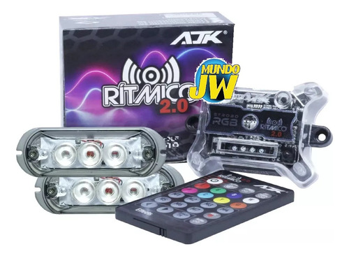 Kit Led Rgb 9w Ajk Audioritmica 2.0 Remoto Programable