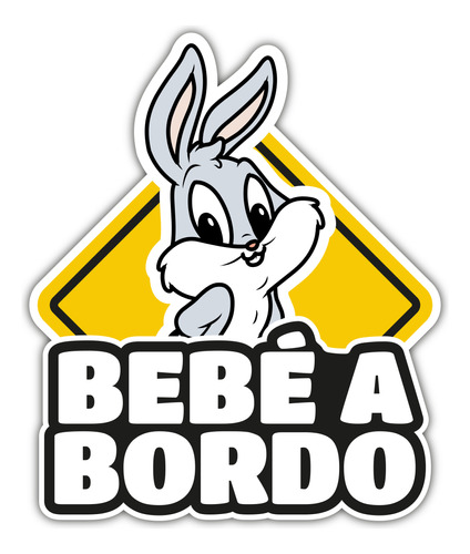 Sticker Bebé A Bordo Autoadhesivo De Bunny 12cm