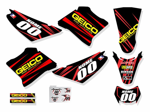 Kit Adesivo Moto Cross Trilha Yamaha Xtz 125 0,20mm Geico Mt Cor PADRÃO