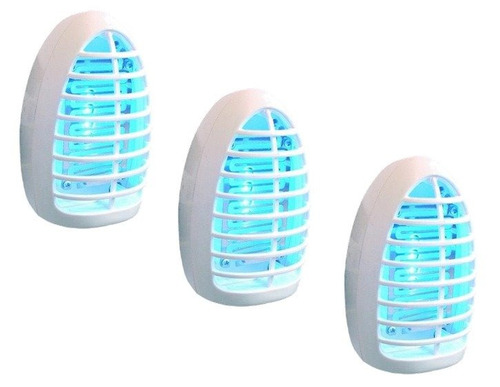 Kit 3 Mata Insetos Voadores E Mosquito Luminária Led Bivolt