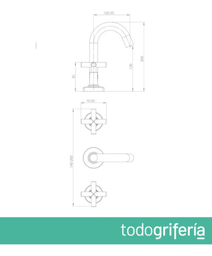 Griferia Lavatorio Estalgrif Maverick Negra Cierre Ceramico