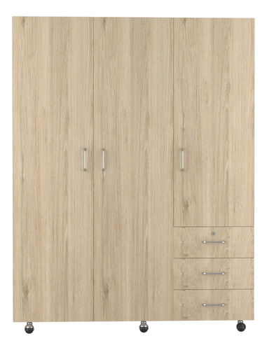  Closet Arizona, Con Cerradura Rodachinas, Rovere Y Blanco