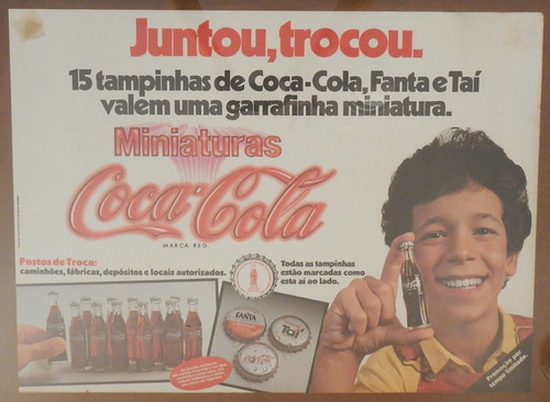 Pôster Juntou Trocou - Coca Cola - Original Da Época 