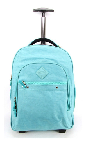 Mochila De Rodinha Sestini Crinkle 075500-80 Turquesa