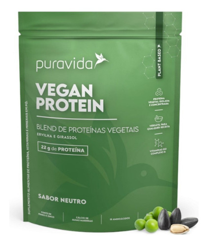 Puravida Vegan Protein Proteina Vegetal Vegana Neutro 450g