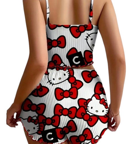Pijama De Dos Piezas Hello Kitty, Blusa Y Short