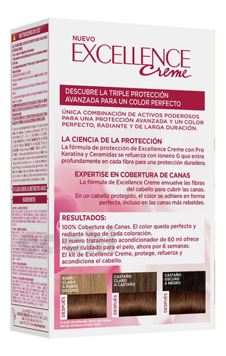 Tinta Loreal Excellence Creme Castaño Claro Dorado 5.3