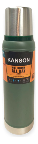 Termo Kanson 1 Litro Pico Cebador Doble Capa Acero Inox Color Verde