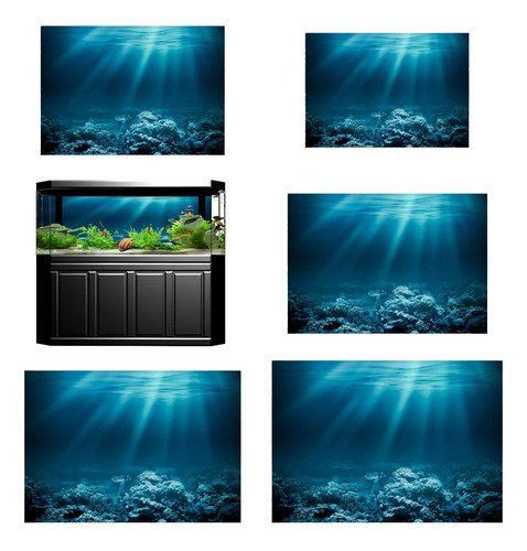 Etiqueta Engomada Fondo Pegatina Pecera Pared Acuario 3d