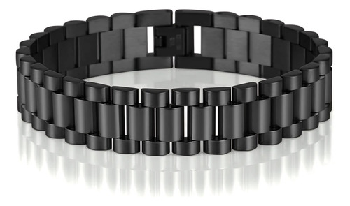 Pulsera Rolex 1.5cm Negra Acero Inoxidable 