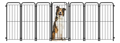 Cercado Grande Cachorro Pet Grade 6 Modulos+portão 260x100cm Cor Preto