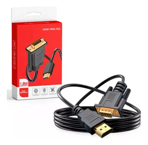 Cabo Adaptador Hdmi Para Vga Tomate 3 Metros Preto