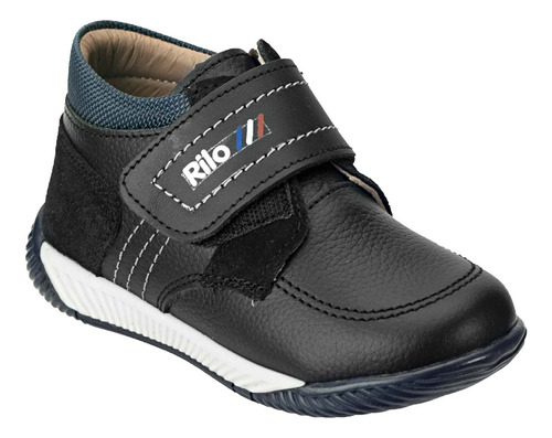 Zapato Rilo Bota Para Niño Negro & Marino Contac E-2251**