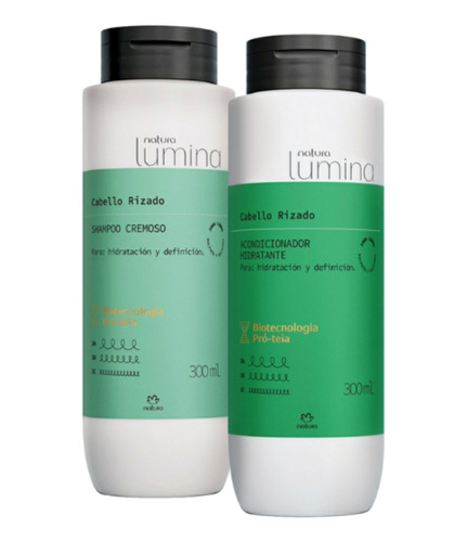 Kit Shampoo + Acondicionador Cabello Rizado Lumina Natura 