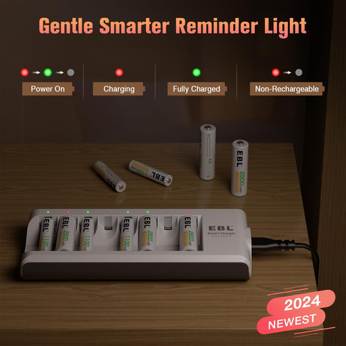 Cargador Para Baterías Aaa Y Aa Recargables Ni-mh 1100 Mah