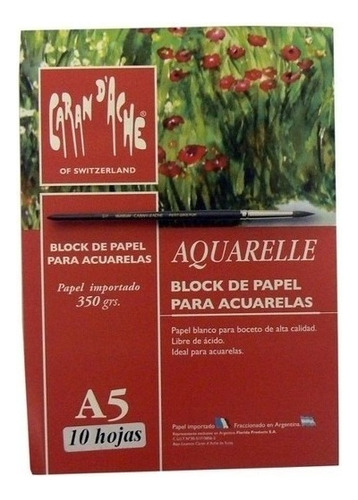 Block Aquarelle Caran Dache A5 10 Hs 350 Grs Acuarela