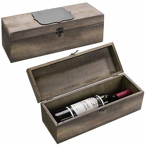 Mygift Caja De Regalo Rústica De Madera Maciza Quemada Con T