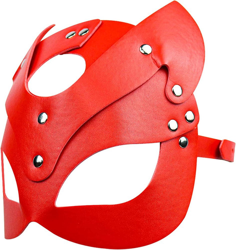 Máscaras De  Piel Sintética De Lujo De Halloween Roja
