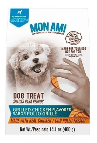 Snack saludable para perros Mon Ami Human Grade pollo grille x 400gr