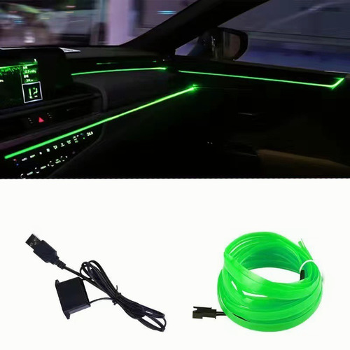 Imagen 6 de 10 de Hilo Tira Luz Neon Colores Led Conector Usb 12v Auto Moto 5m