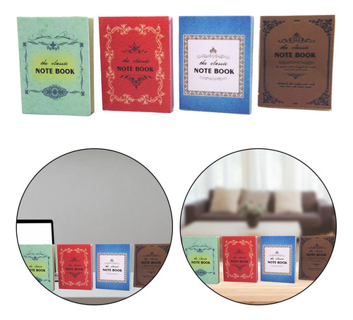 4 Piezas 1/12 Casa De Muñecas Miniatura Mini Cuadernos