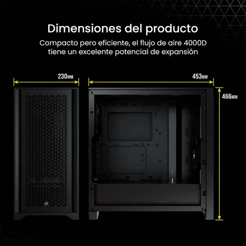 Gabinete Gamer Corsair 4000d Airflow Mid-tower Atx Black