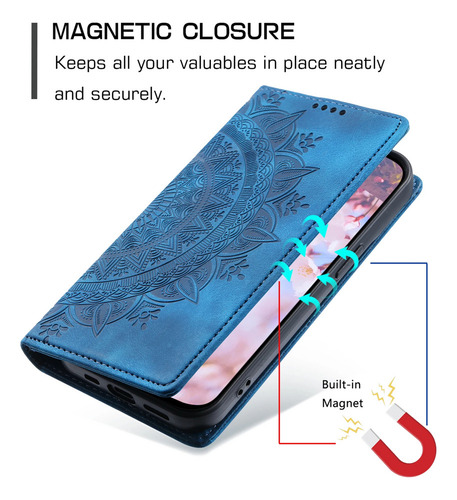 Funda Tipo Cartera Para Tarjetas De Flores Con Estampado Mag