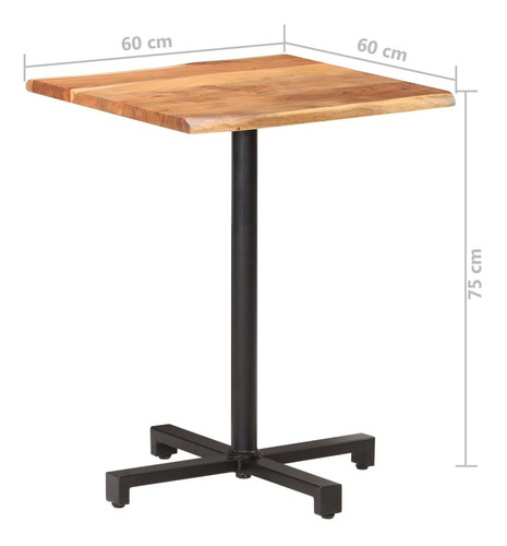 Mesa De Bistró Con Bordes Vivos 24x24x30 Madera De Acacia