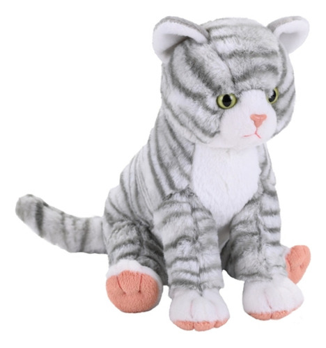 Peluches Wild Republic Gato Gris Gatito Kitten Grey Tabby