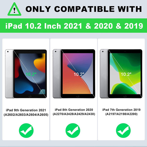 Cover C/teclado+mouse+pencil For iPad 10.2 7a 8a 9a Green